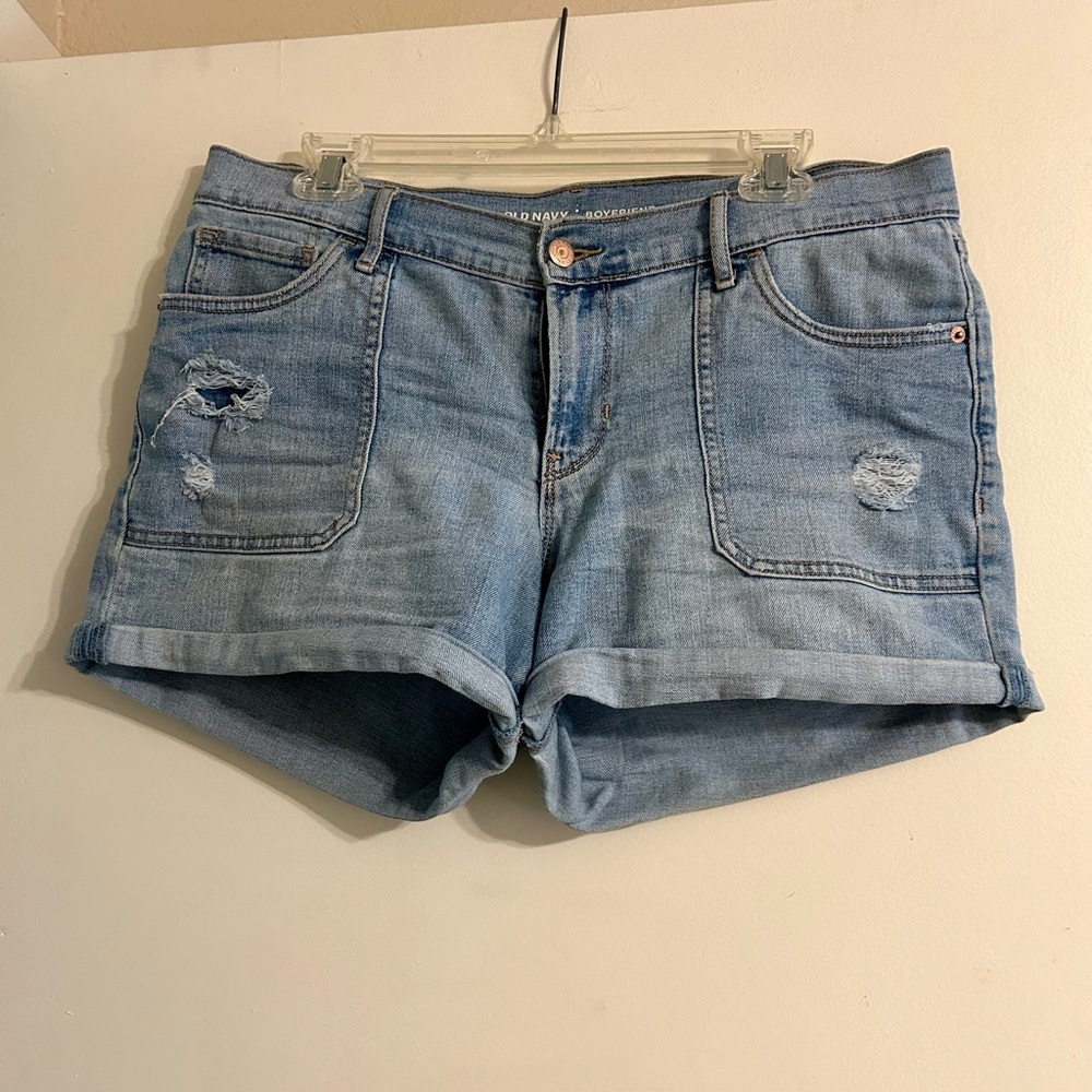 90s boyfriend blue jean shorts